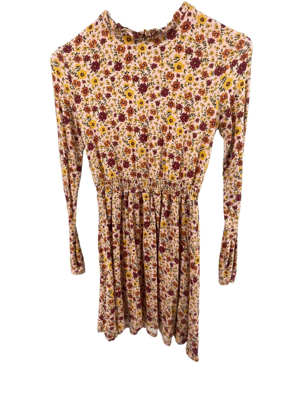 Art Class Girls Floral Long Sleeve Mini Dress Youth Size Large 10/12